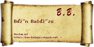 Bán Balázs névjegykártya