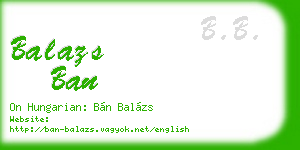 balazs ban business card